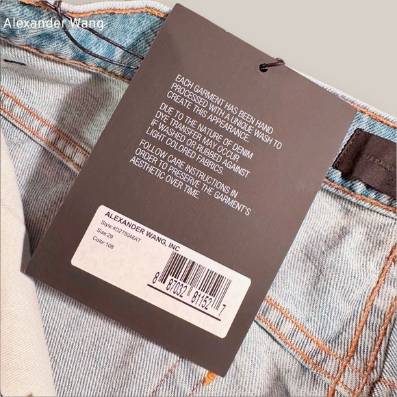 NWT Denim X Alexander Wang ‘Bleach Denim Mini Skirt with Frayed Hem’ Size 29 - Picture 10 of 14